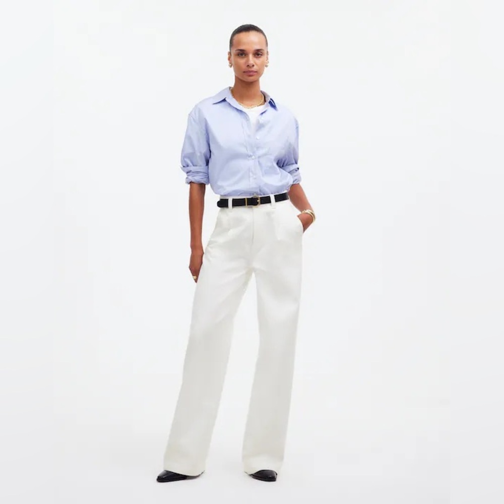 NWOT Madewell Women's The Harlow Wide-Leg Jean Airy Denim Trouser Off White 25
